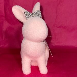 Bella Lux Pink Flocked Bunny